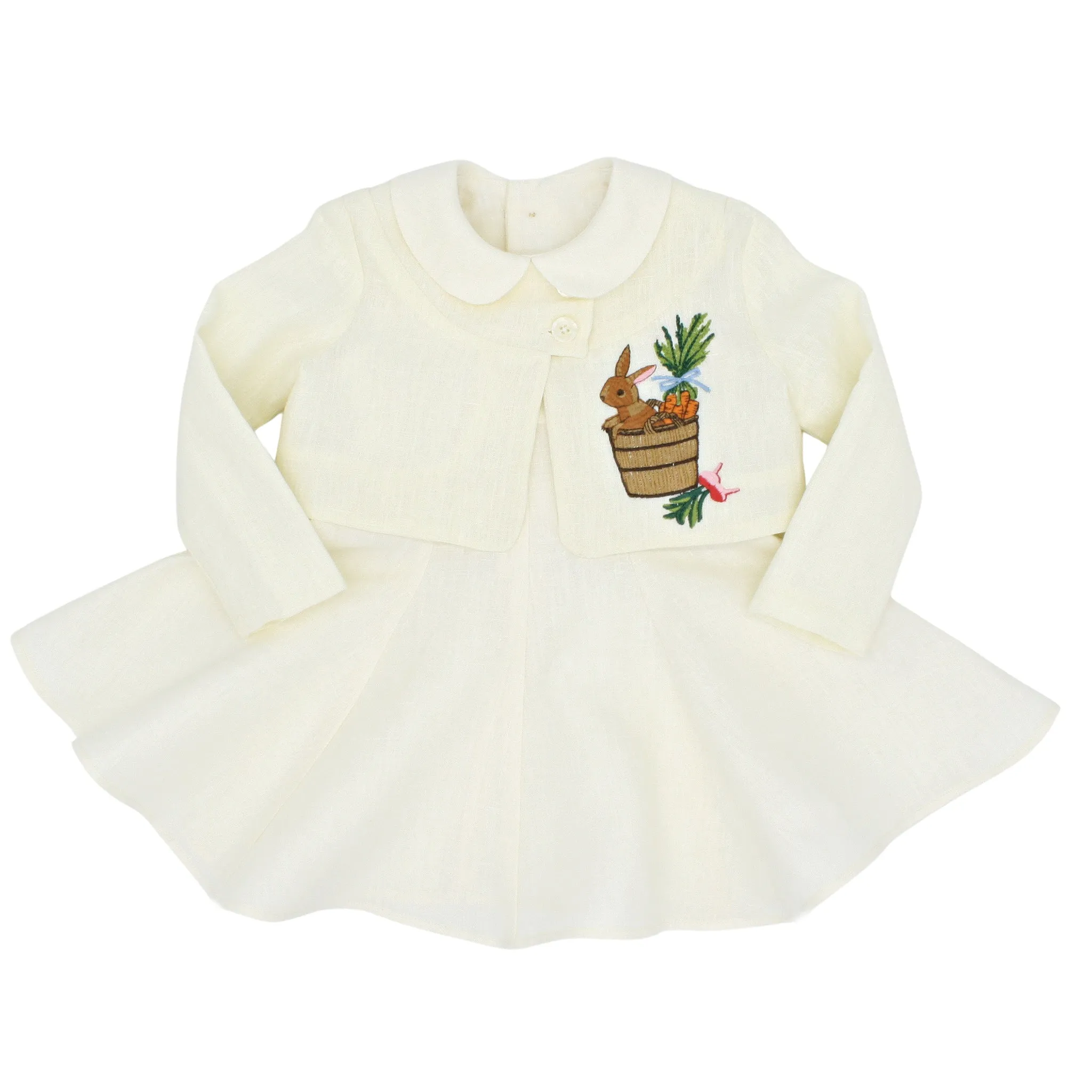 Heirloom Embroidered Linen Bunny Jacket