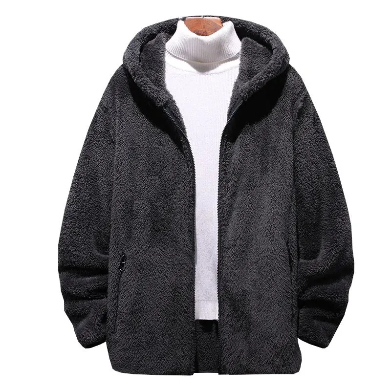 Ilooove - 6XL 7XL 8XL Plus Size Male Fleece Jacket High Quality Autumn And Winter Thermal Warm Hooded Coat Bomber Jackets New Men Clothing