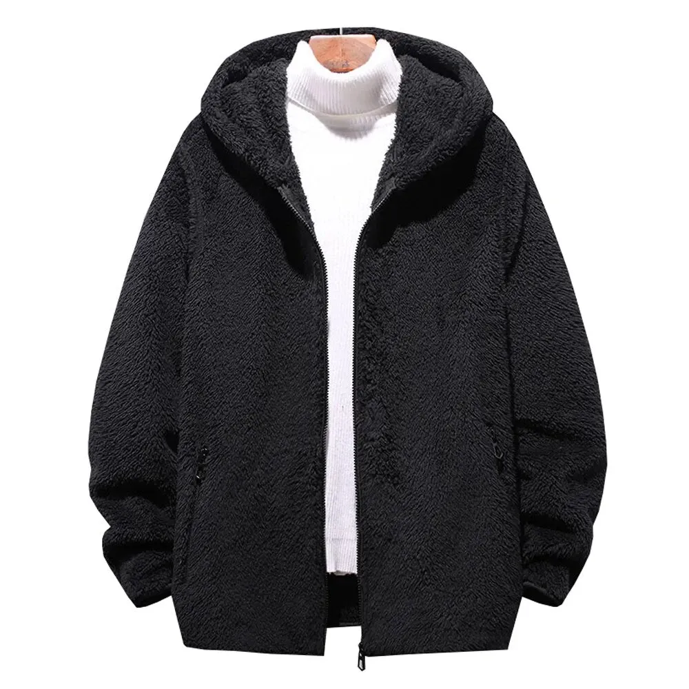 Ilooove - 6XL 7XL 8XL Plus Size Male Fleece Jacket High Quality Autumn And Winter Thermal Warm Hooded Coat Bomber Jackets New Men Clothing