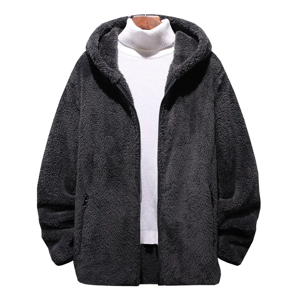 Ilooove - 6XL 7XL 8XL Plus Size Male Fleece Jacket High Quality Autumn And Winter Thermal Warm Hooded Coat Bomber Jackets New Men Clothing