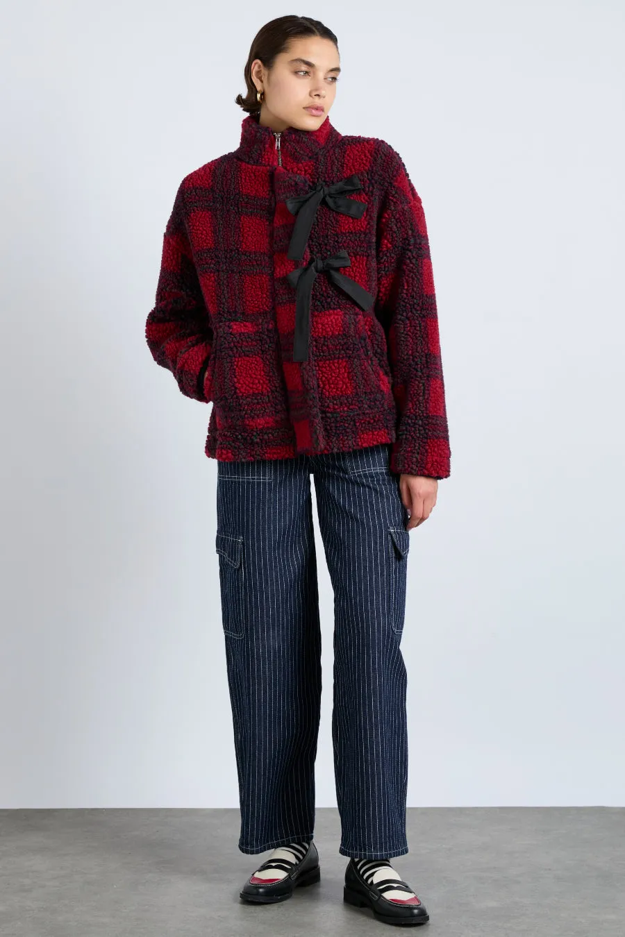 ingrid borg jacket - red check