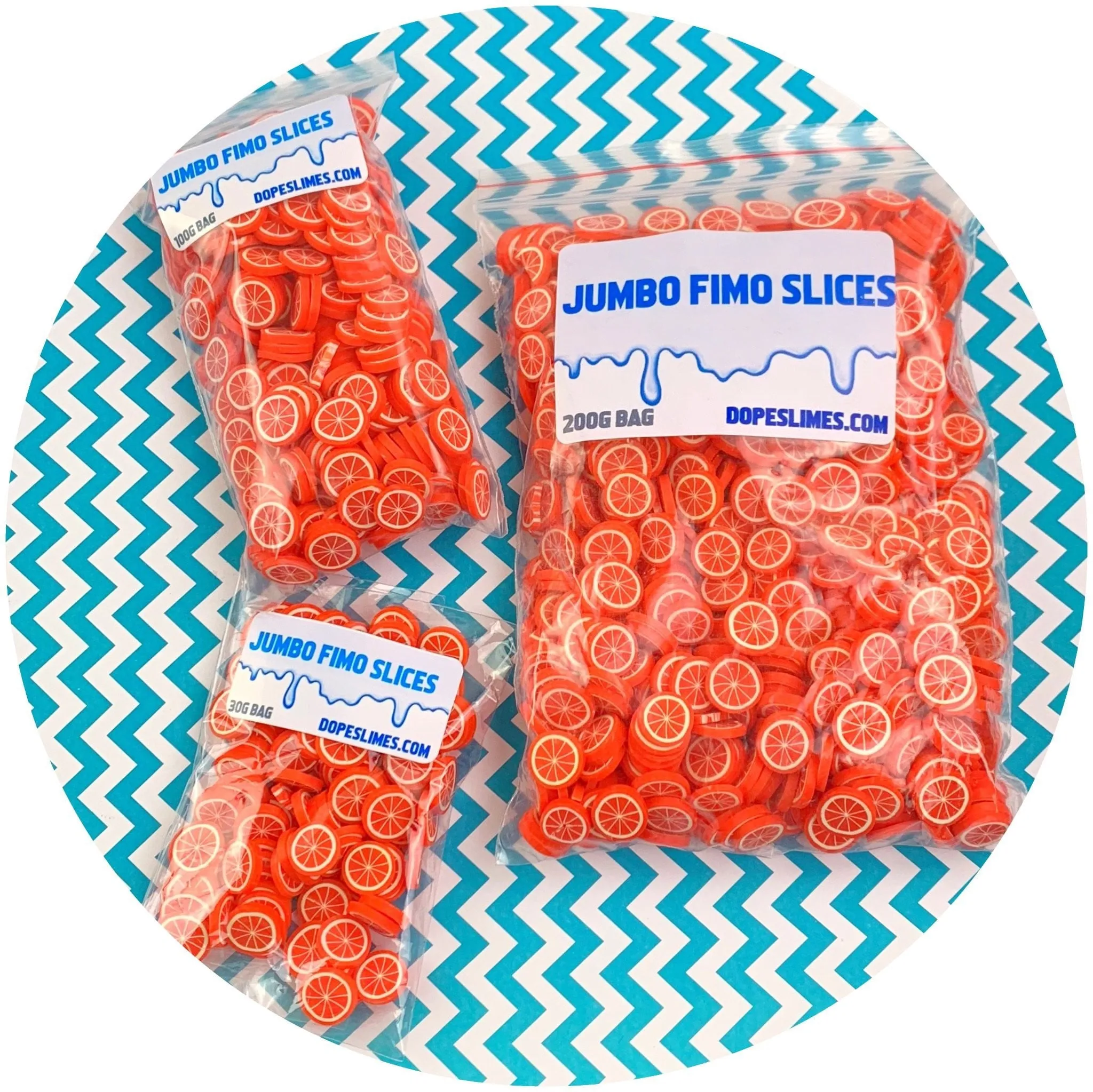 Jumbo Orange Fruit Fimo Slices