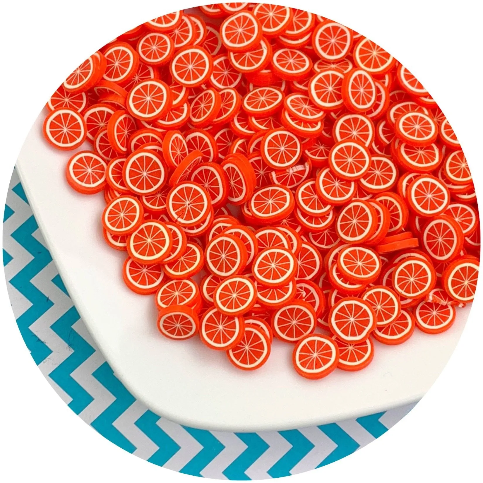 Jumbo Orange Fruit Fimo Slices