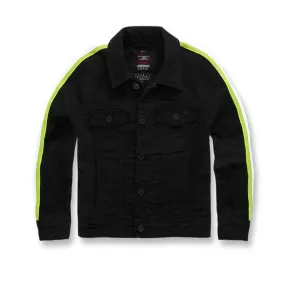 Kids Jordan Craig Grand Prix Striped Denim Jacket (BlackVolt) - 91435AK