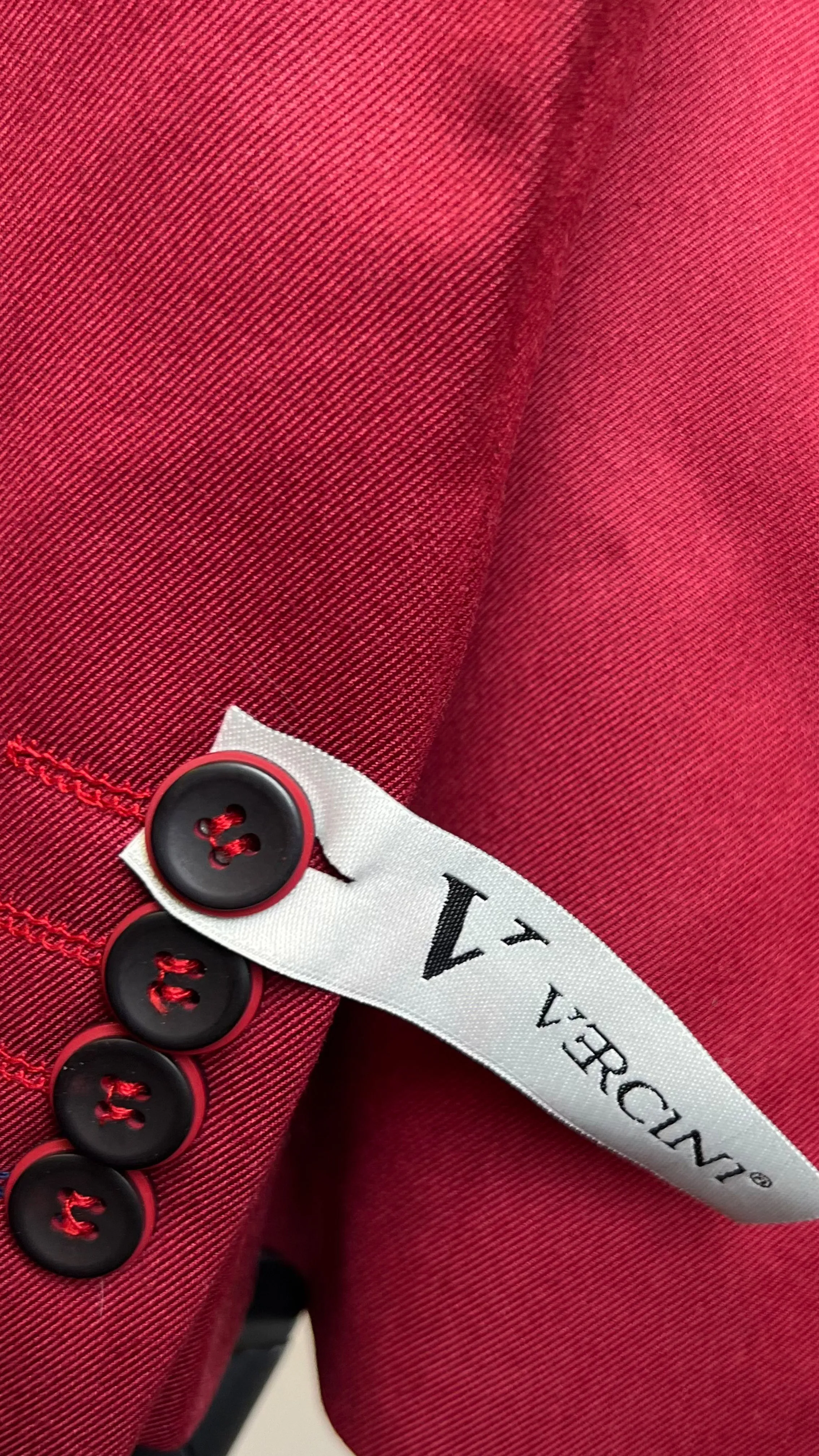 Men's Vibrant Red Blazer by Vercini