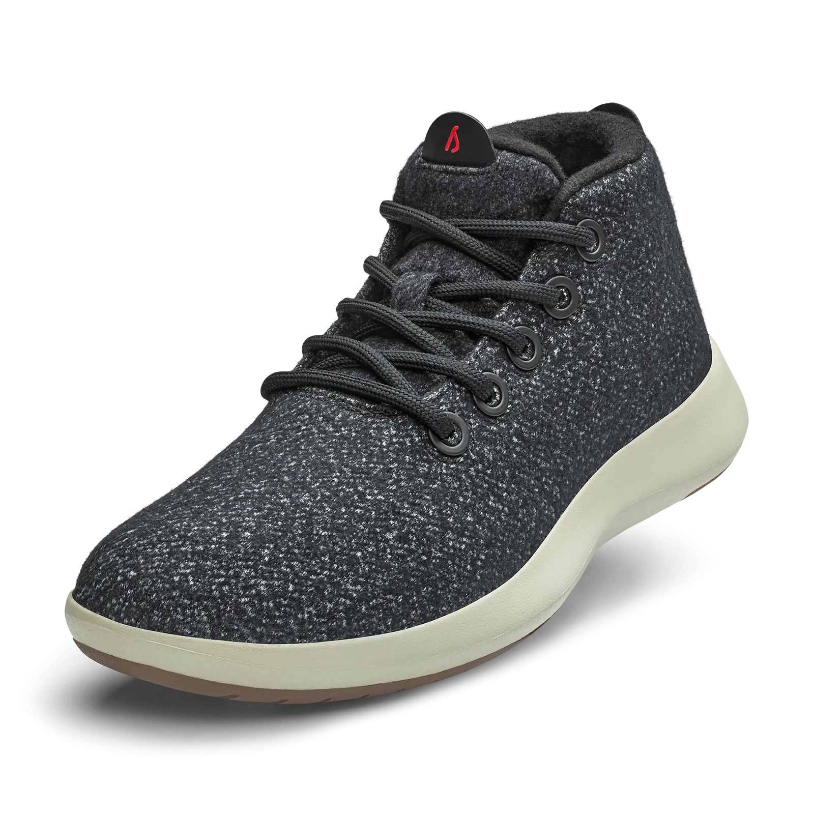 Men's Wool Runner-up Mizzles - Dark Grey/Bloom Red (Arid Beige Sole)