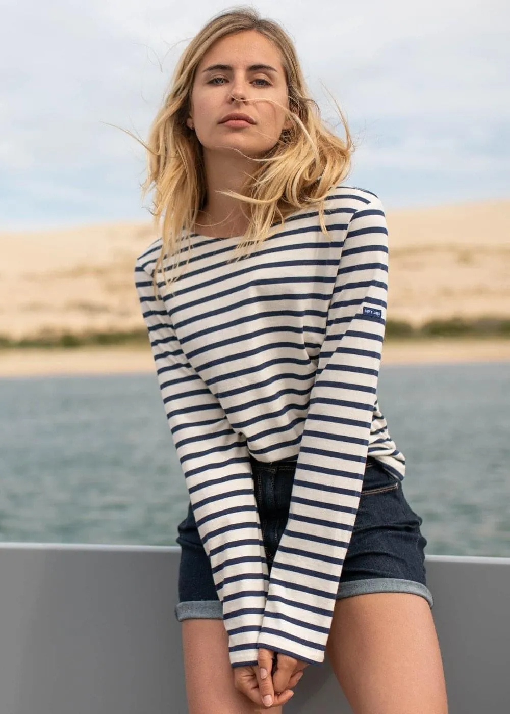 MERIDAME II - Authentic Breton Shirt | Heavyweight Cotton | Women Fit (ECRU / NAVY)