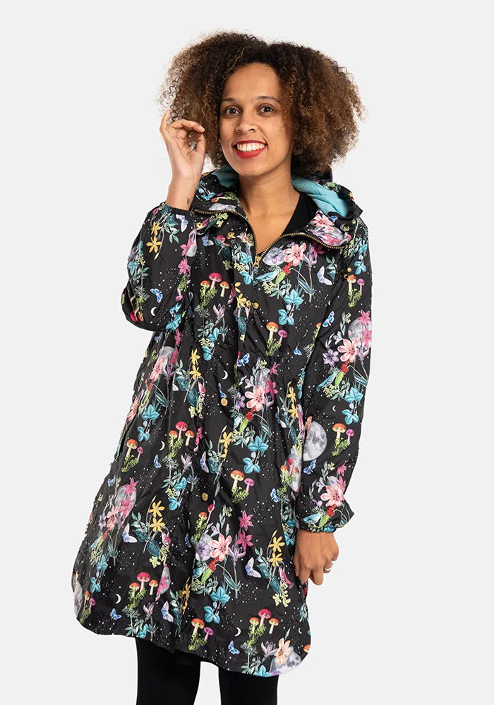 Midnight Botanical Print Popsy Coat