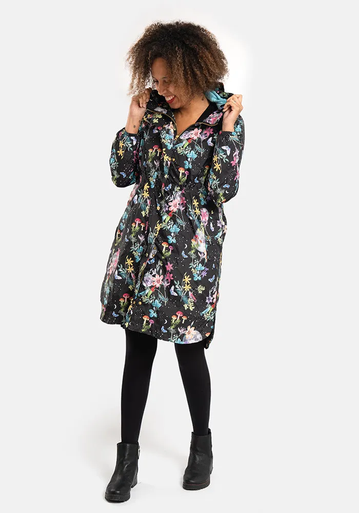 Midnight Botanical Print Popsy Coat