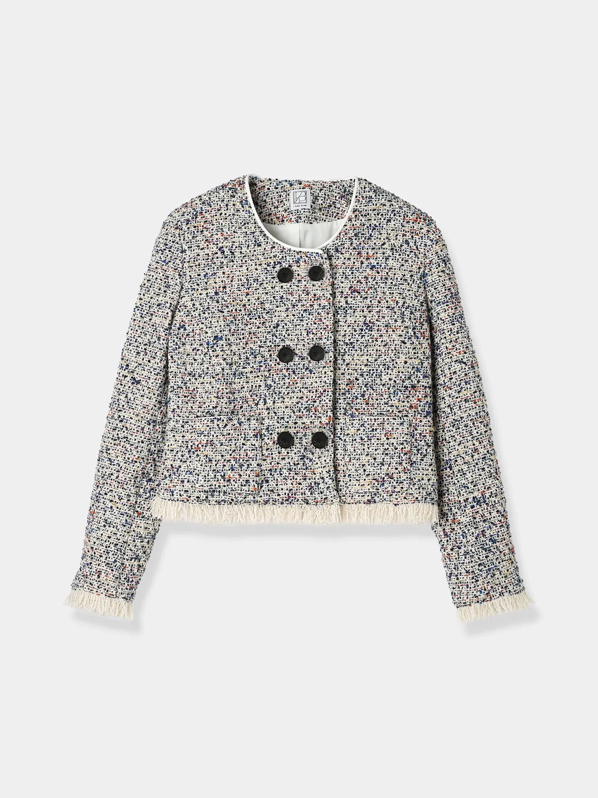 Mix tweed No collar jacket