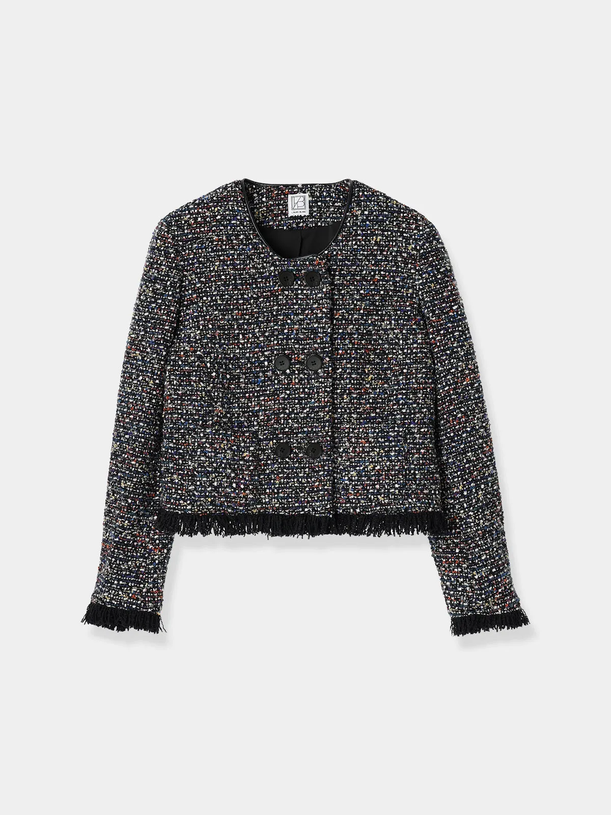 Mix tweed No collar jacket