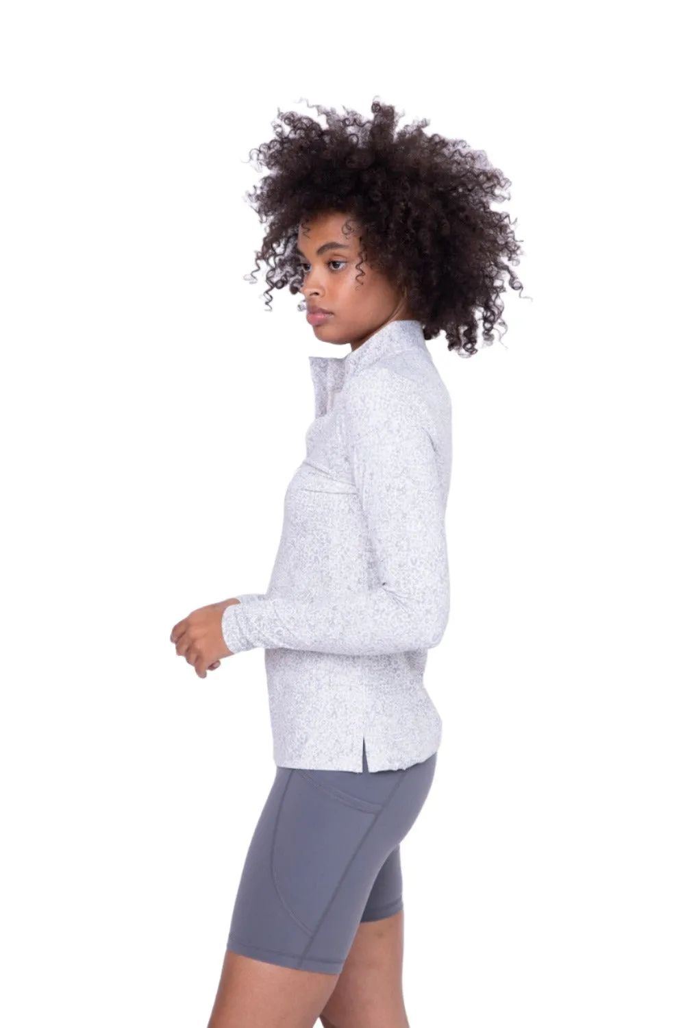 Mono B Half Zip Fitted Long Sleeve Top AT-A1150