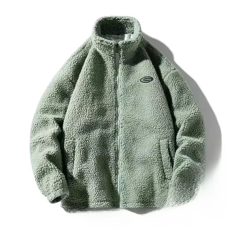 New Lamb Wool Fleece Jacket Casual Trendy Men's Loose Fit Hong Kong Style Ins Youthful Autumn Winter Season Coat