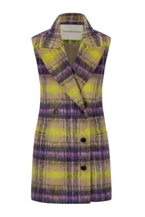 Oversized Tailored Mohair Check Vest