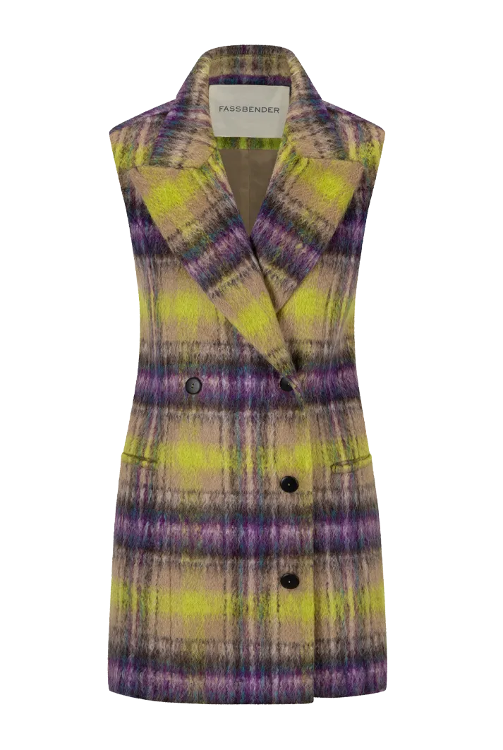 Oversized Tailored Mohair Check Vest