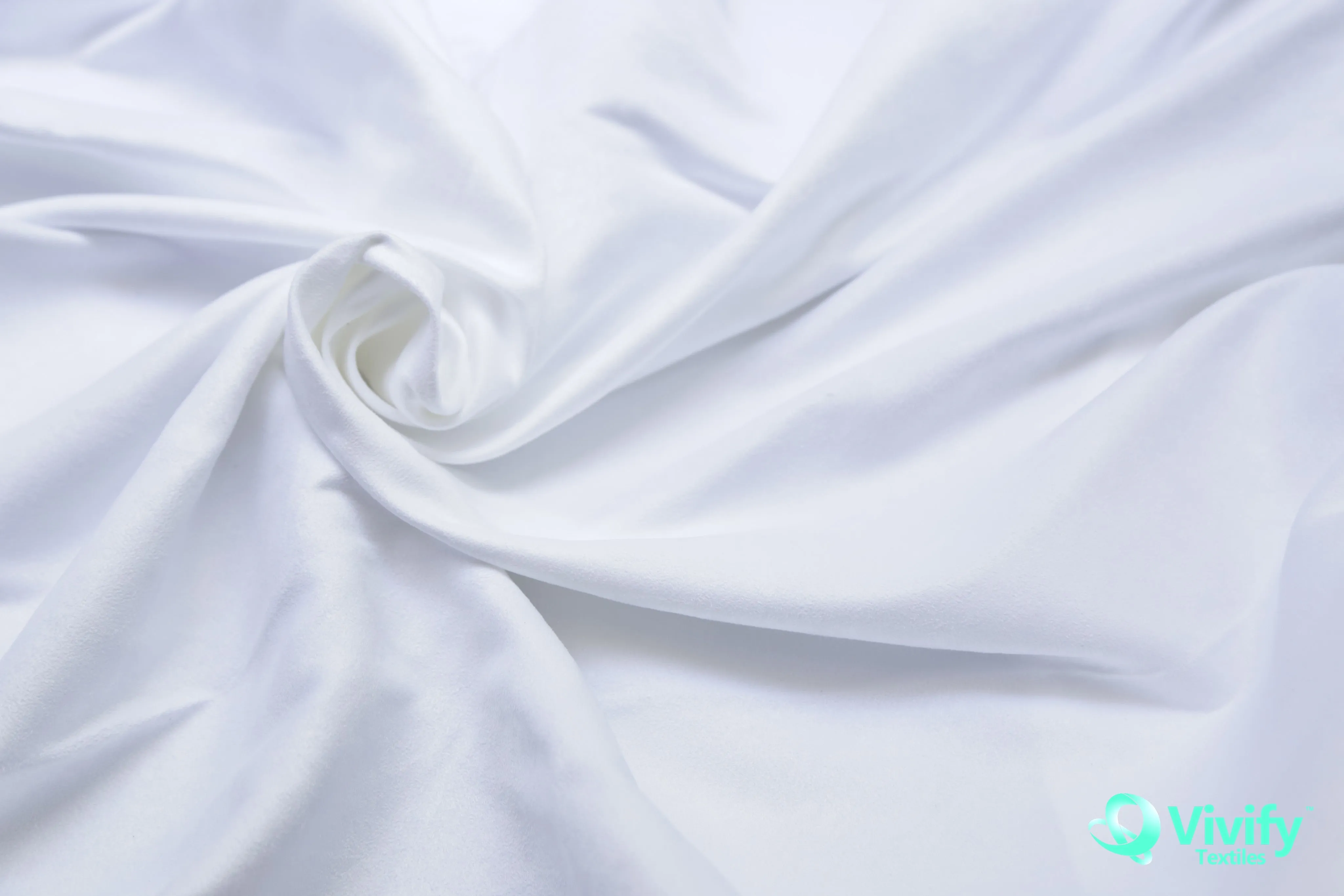 Recycled Polyester Suede Fabric White