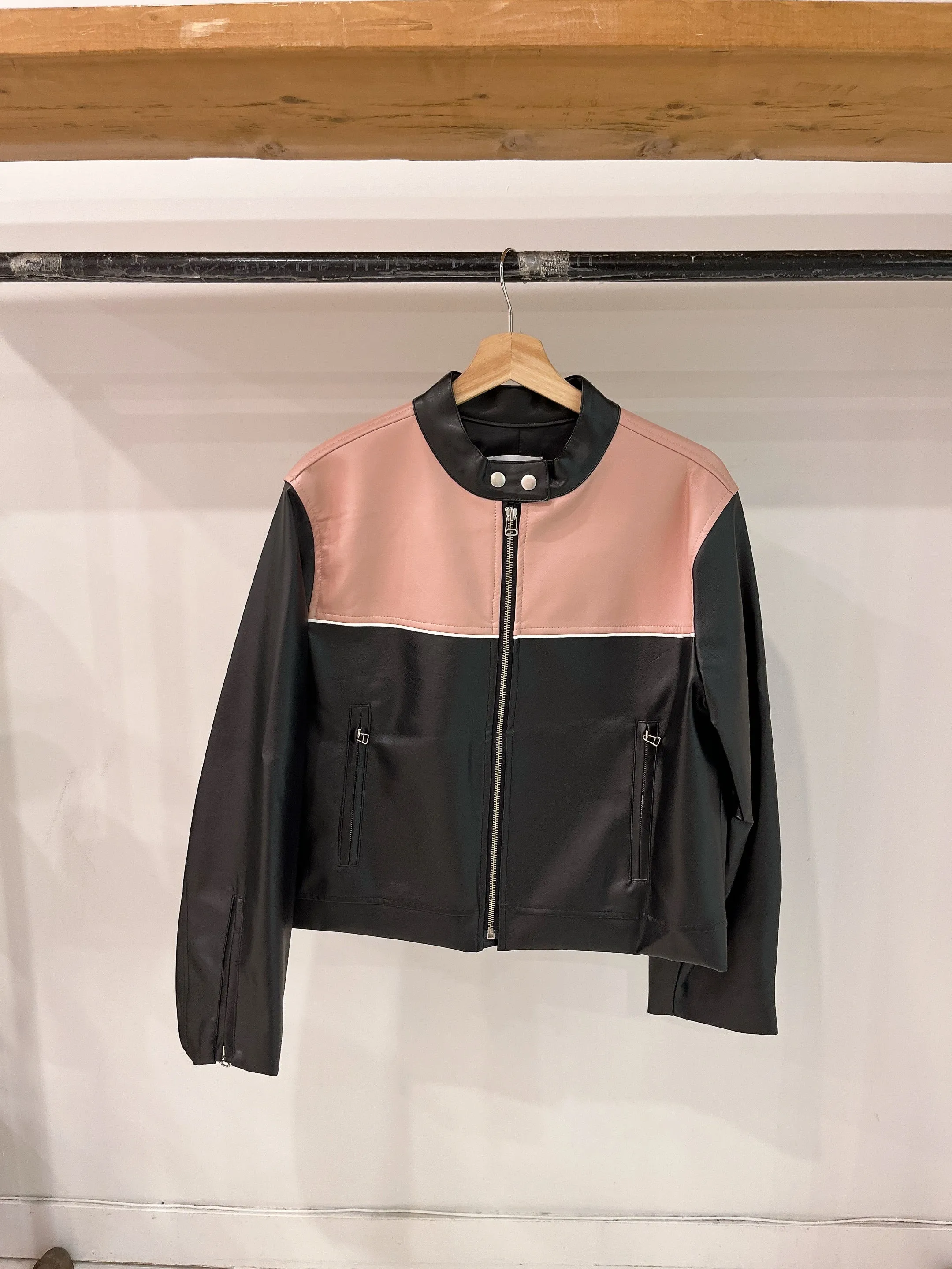 SHUT Faux leather biker jacket