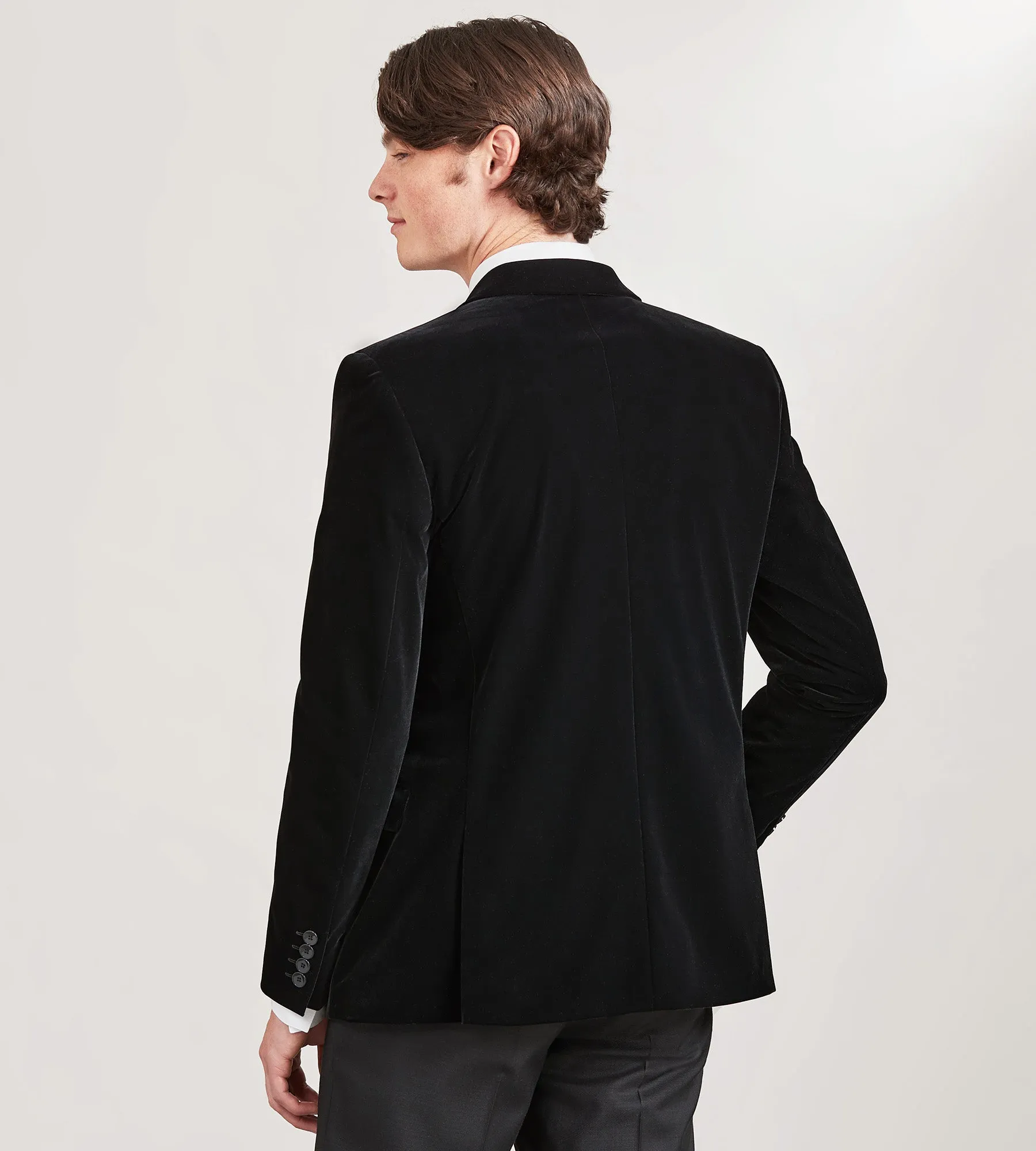 Slim Fit Black Velvet Suit Jacket