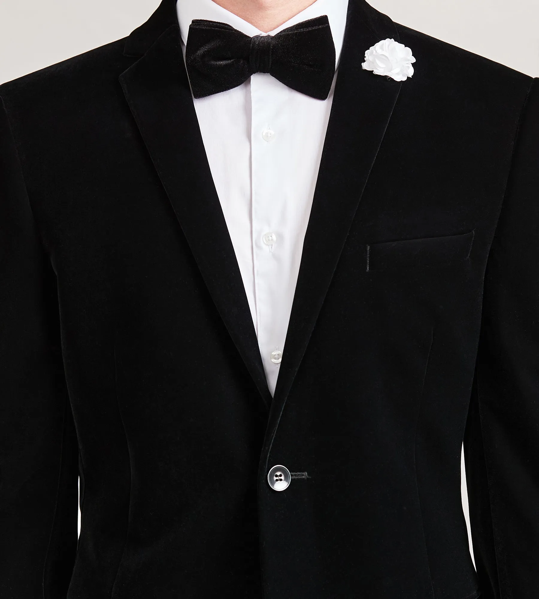 Slim Fit Black Velvet Suit Jacket