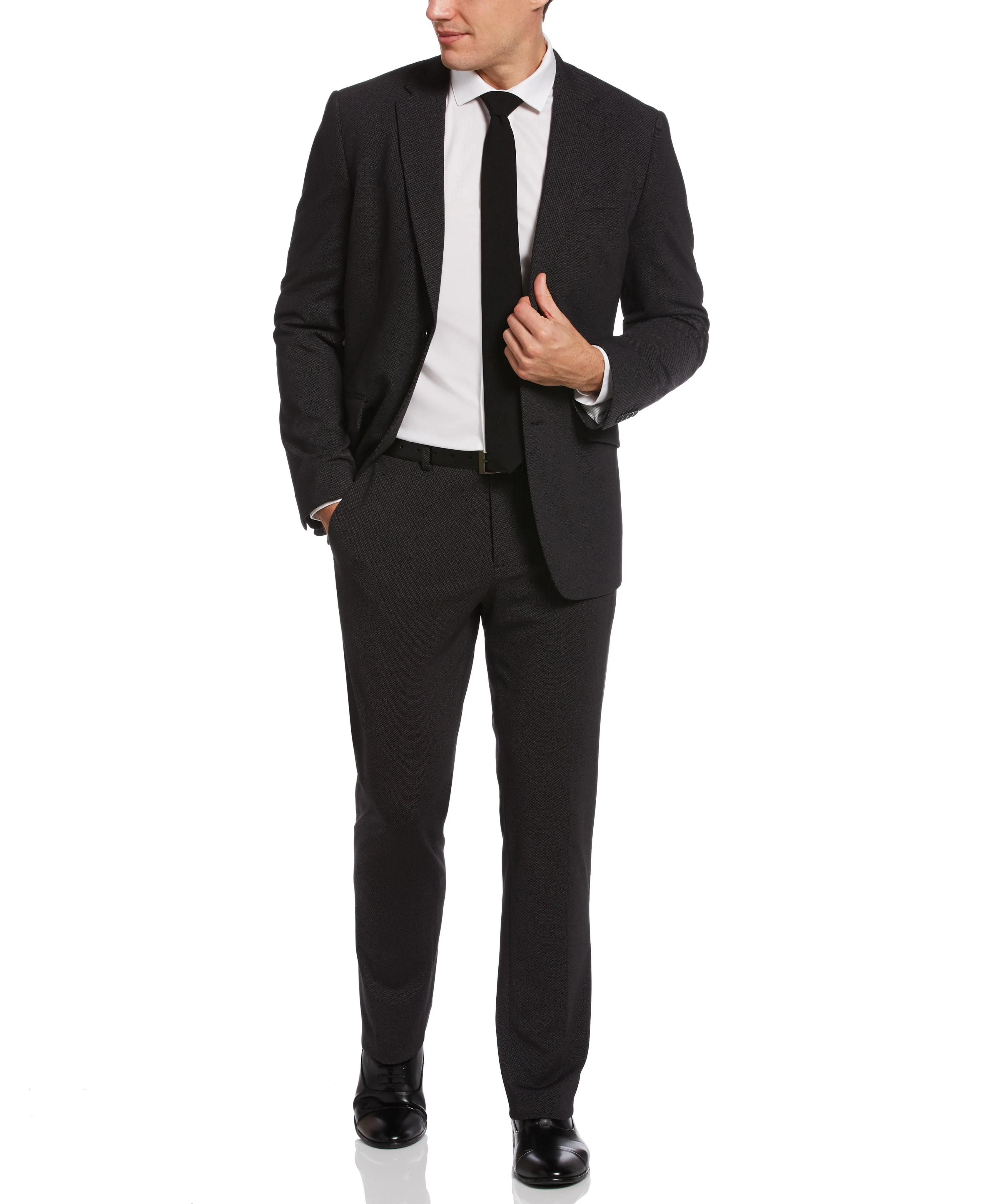 Slim Fit Pindot Stretch Knit Suit Jacket