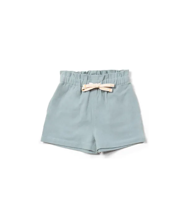 Soft Blue By the Sea Twill Shorts