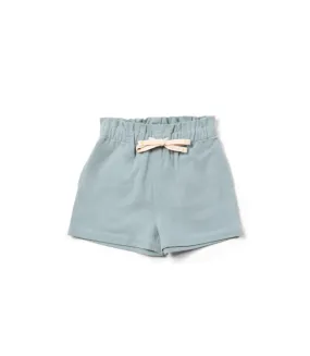 Soft Blue By the Sea Twill Shorts