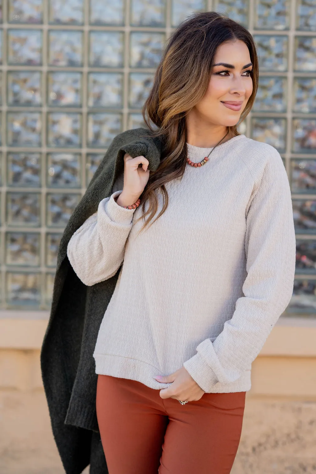 Subtle Textured Crewneck Sweatshirt