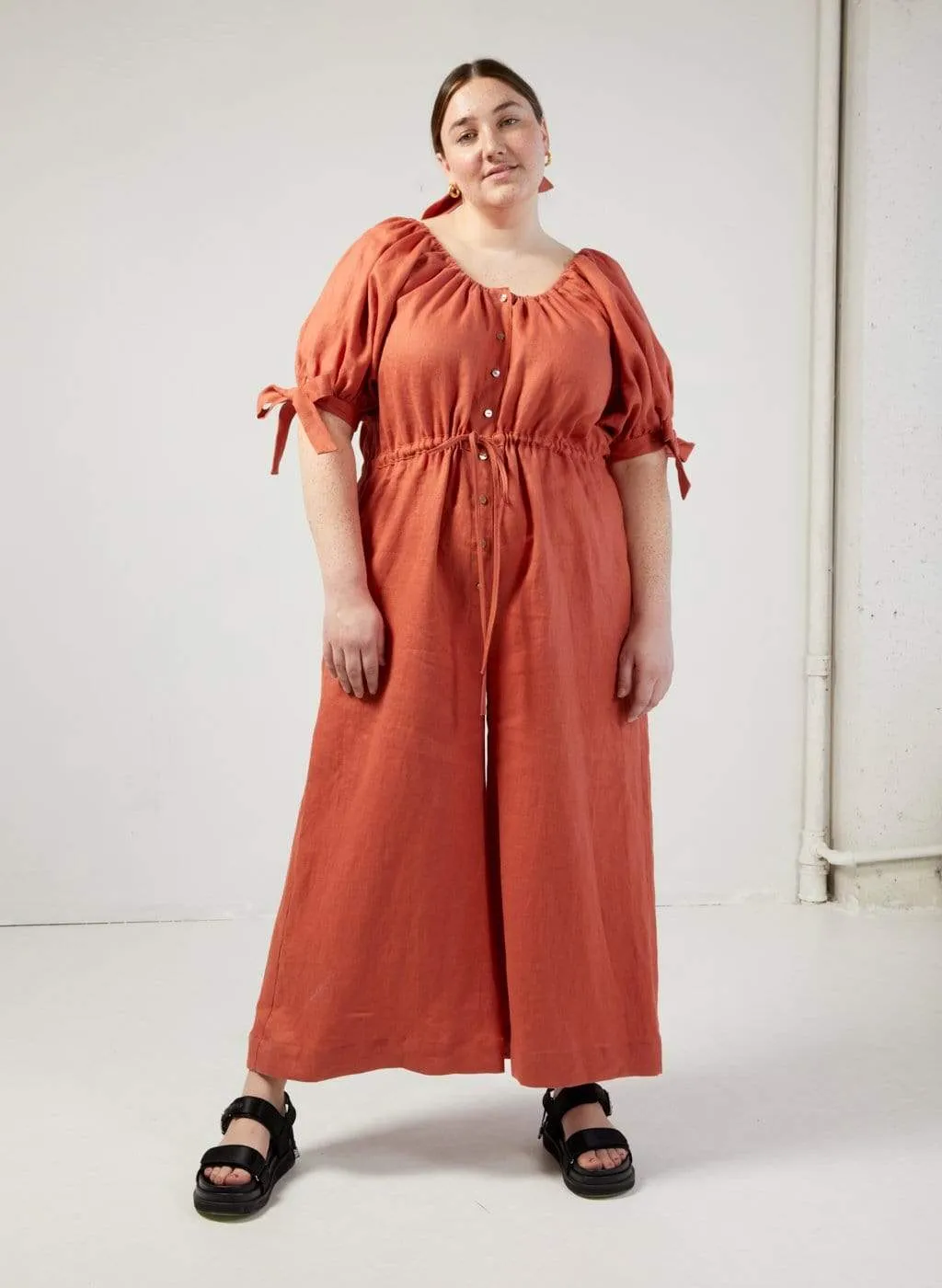 Terracotta Linen Jumpsuit