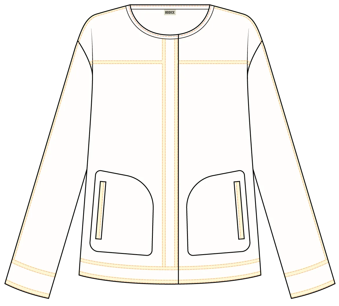 Top-stitched Boxy Jacket