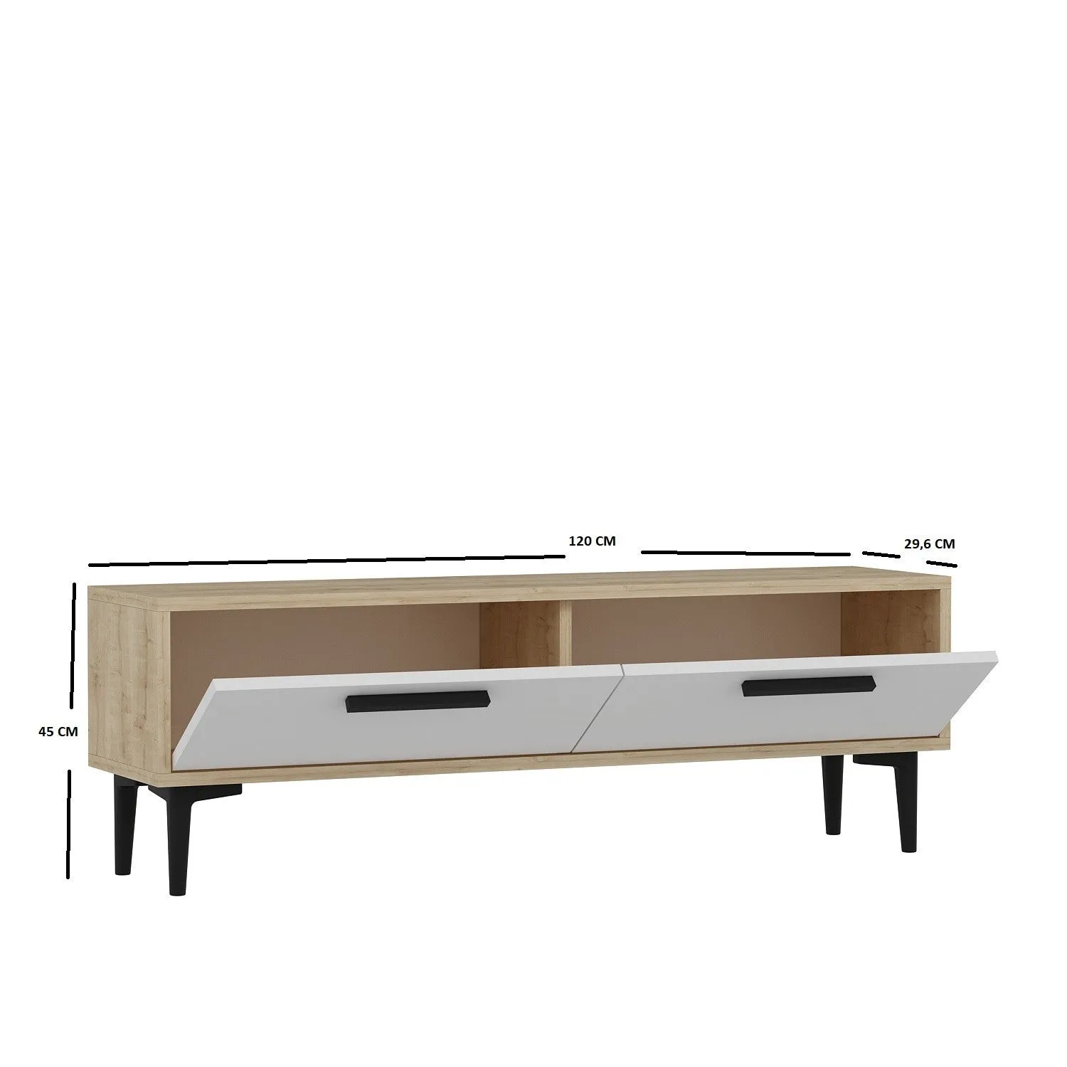 TV Stand Leni - Sapphire Oak, White