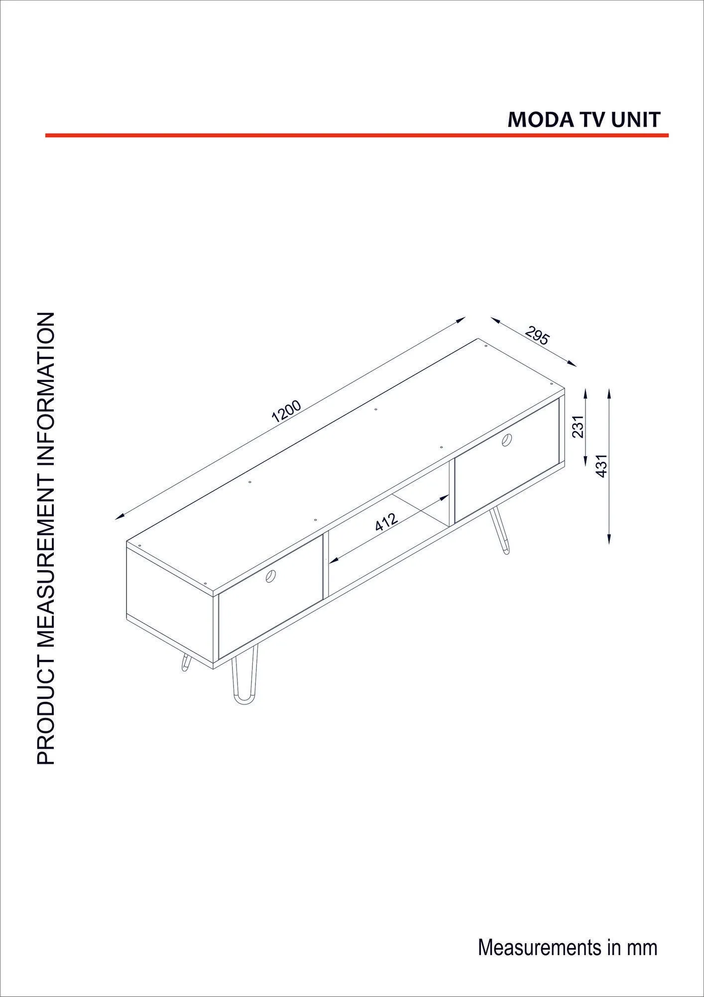 TV Stand Moda - Walnut