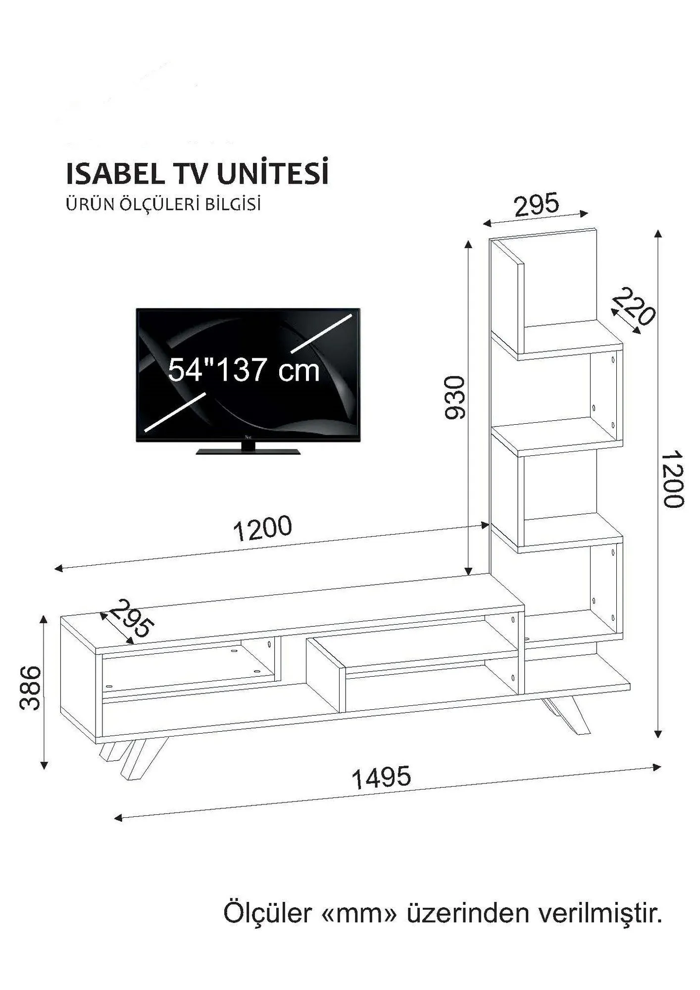 TV Unit İsabel - White, Cordoba