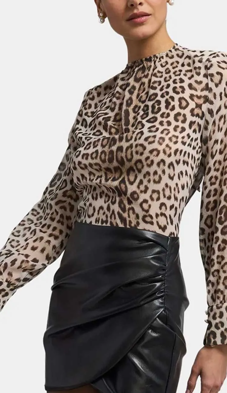 Violetta Leopard Chiffon Blouse