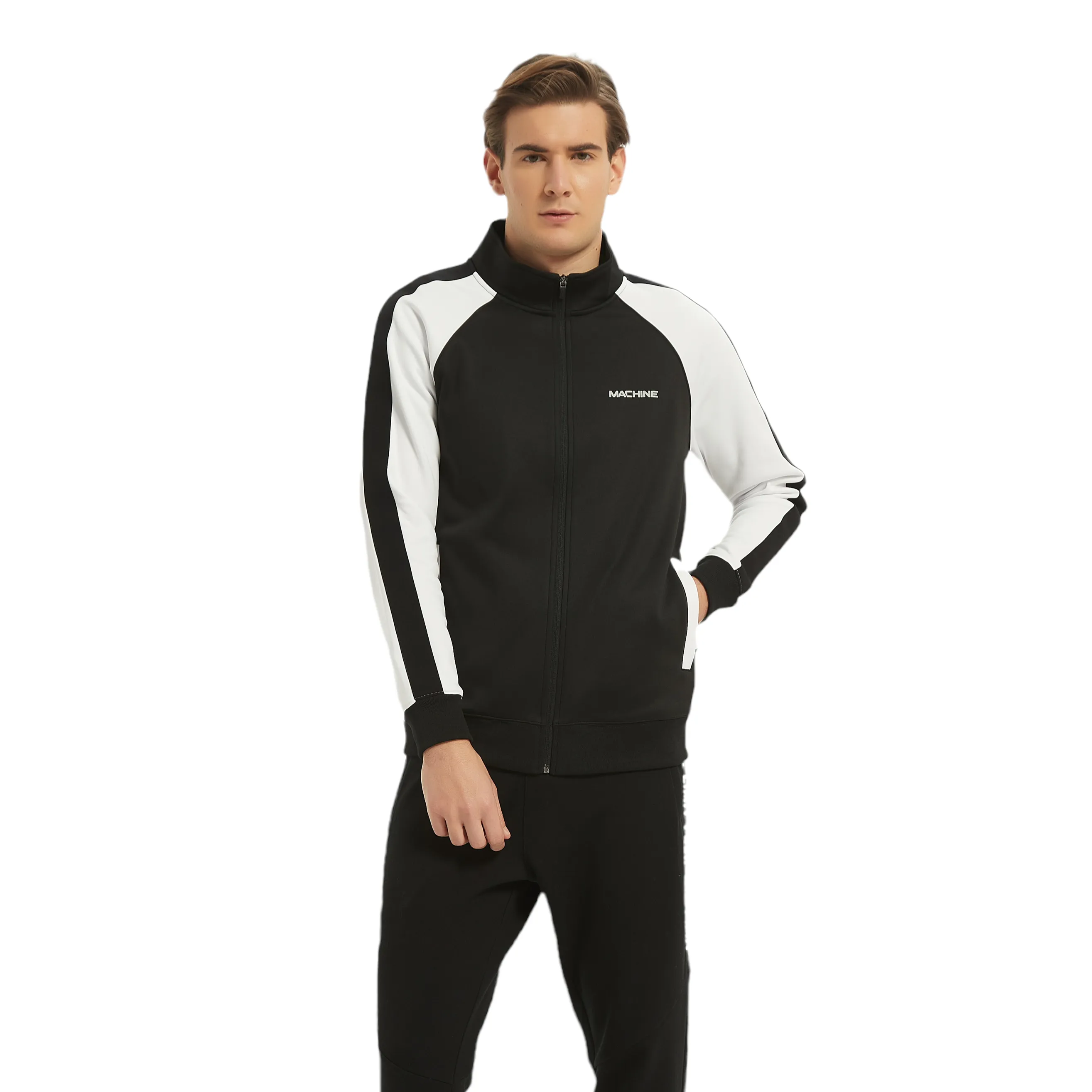 Whitlock Men's Trainer Jacket - Black & White combo