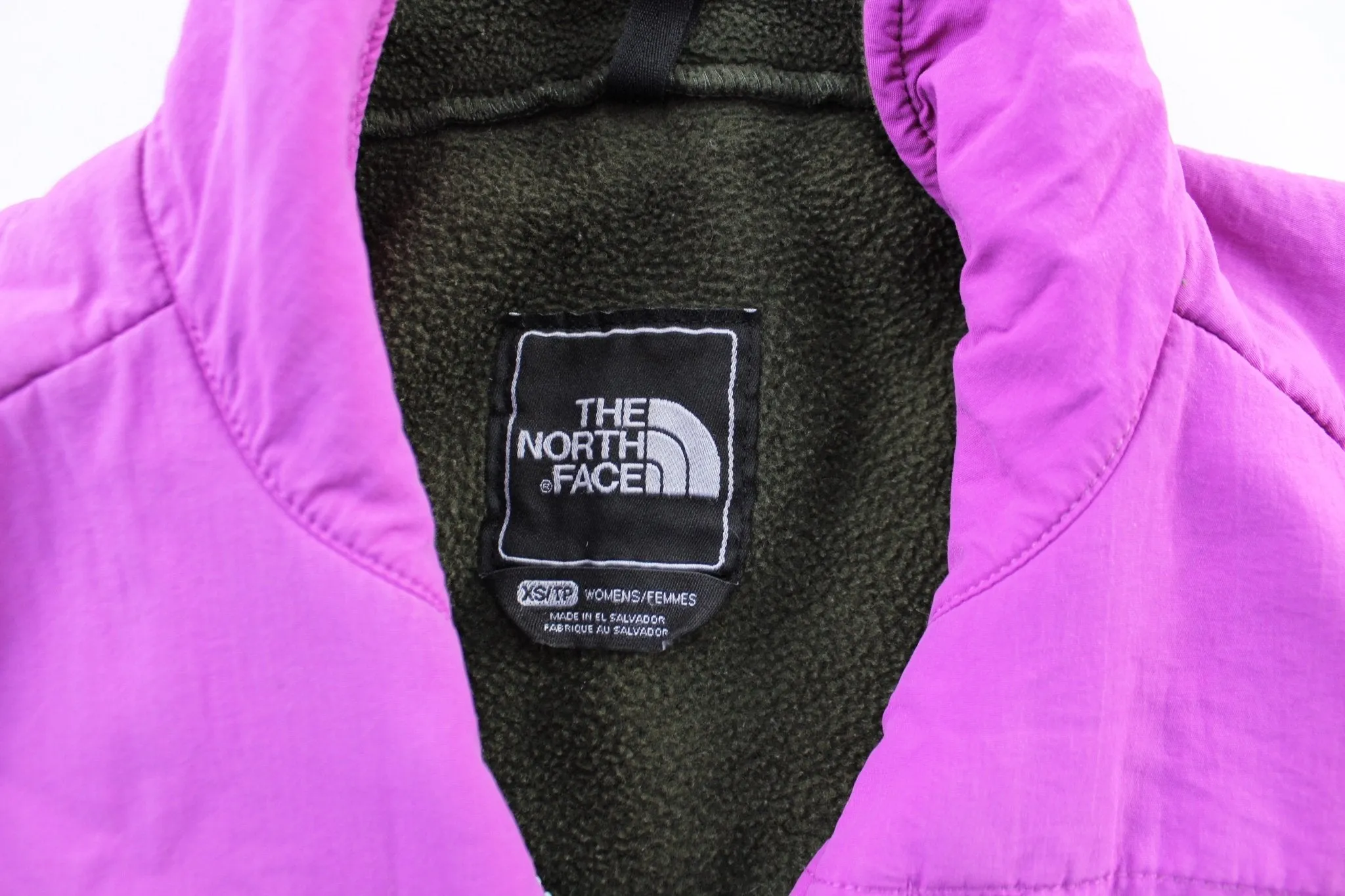 Women's The North Face Embroidered Logo Green & Purple Zip Up Jacket